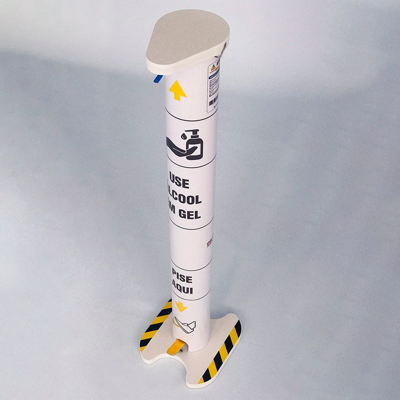 Totem Álcool Gel 1 Litro Compacto Modelo Comercial